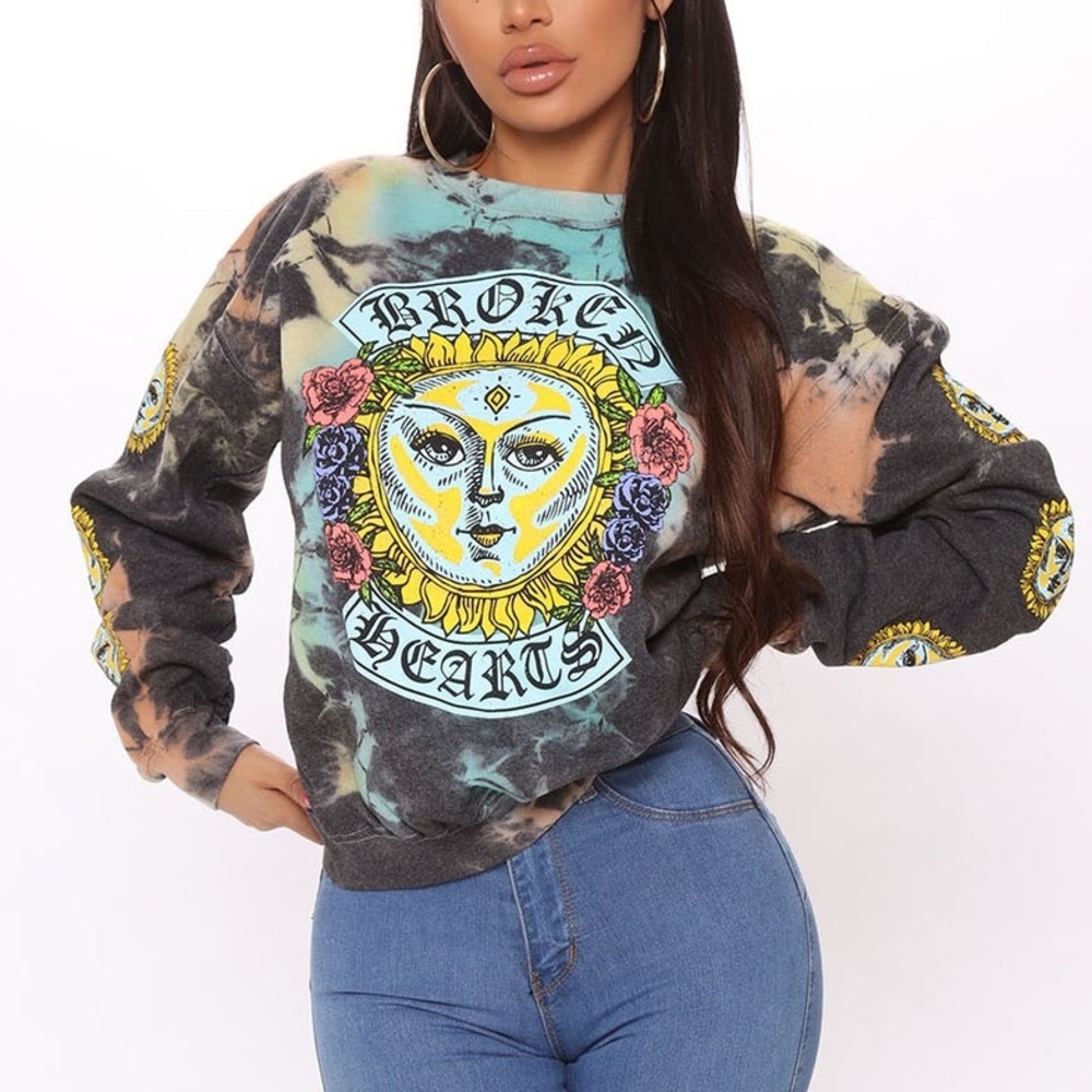 Tainted Hearts Washed Sweatshirt - Black/Combo